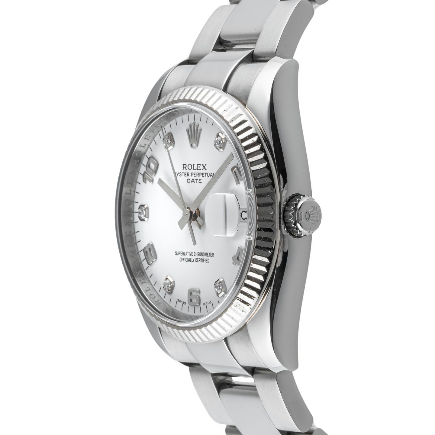 Rolex Oyster Perpetual Date 115234 (2007) - Wit wijzerplaat 34mm Staal (7/8)