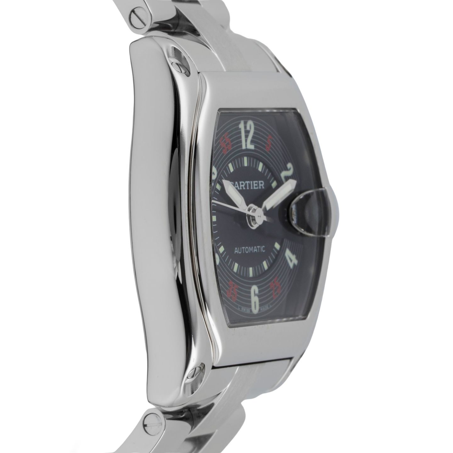 Cartier Roadster W62002V3 (2008) - Zwart wijzerplaat 38mm Staal (7/8)