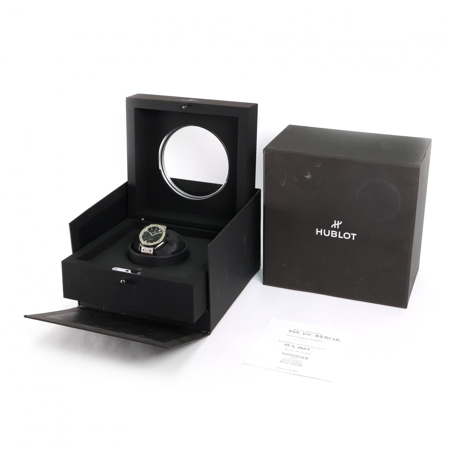 Hublot Classic Fusion 565.NX.8970.LR (2023) - Groen wijzerplaat 38mm Titanium (3/3)