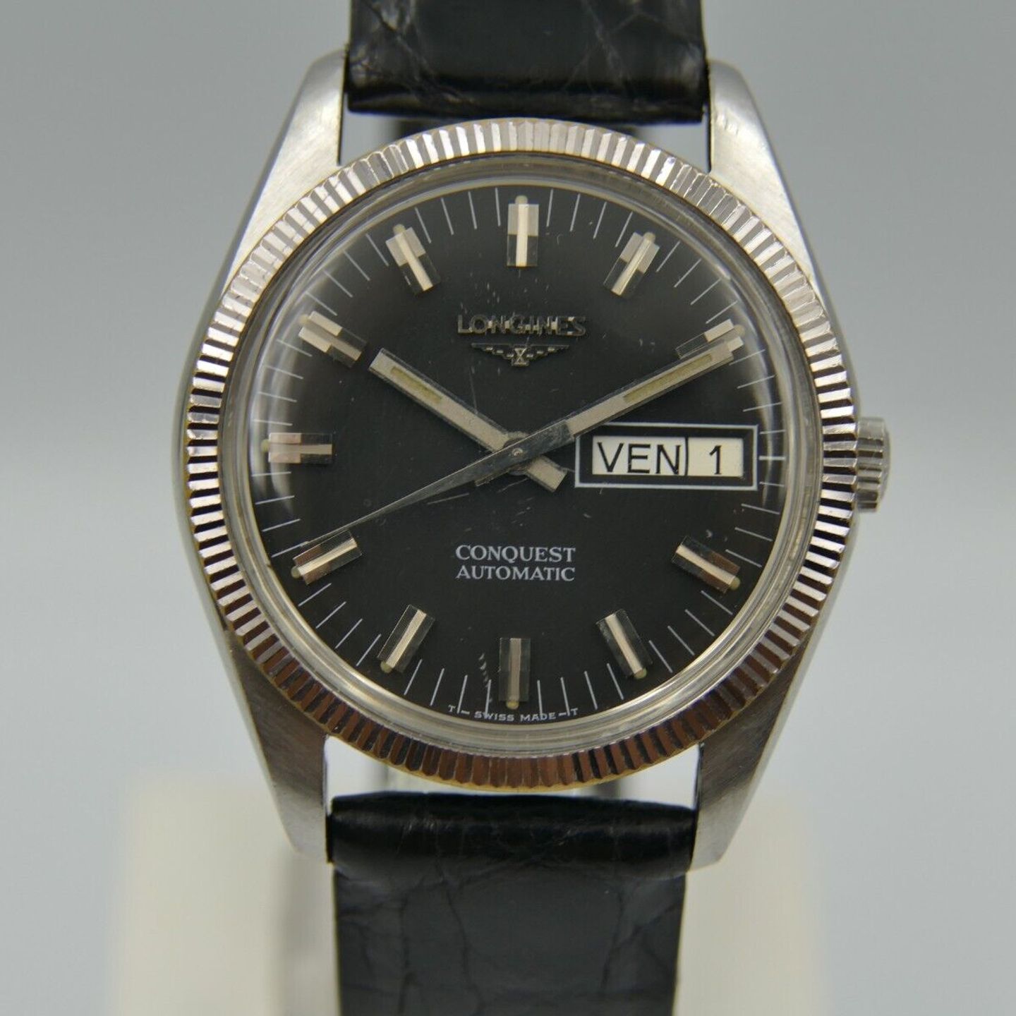 Longines Conquest Unknown (Onbekend (willekeurig serienummer)) - Zwart wijzerplaat 36mm Onbekend (7/16)