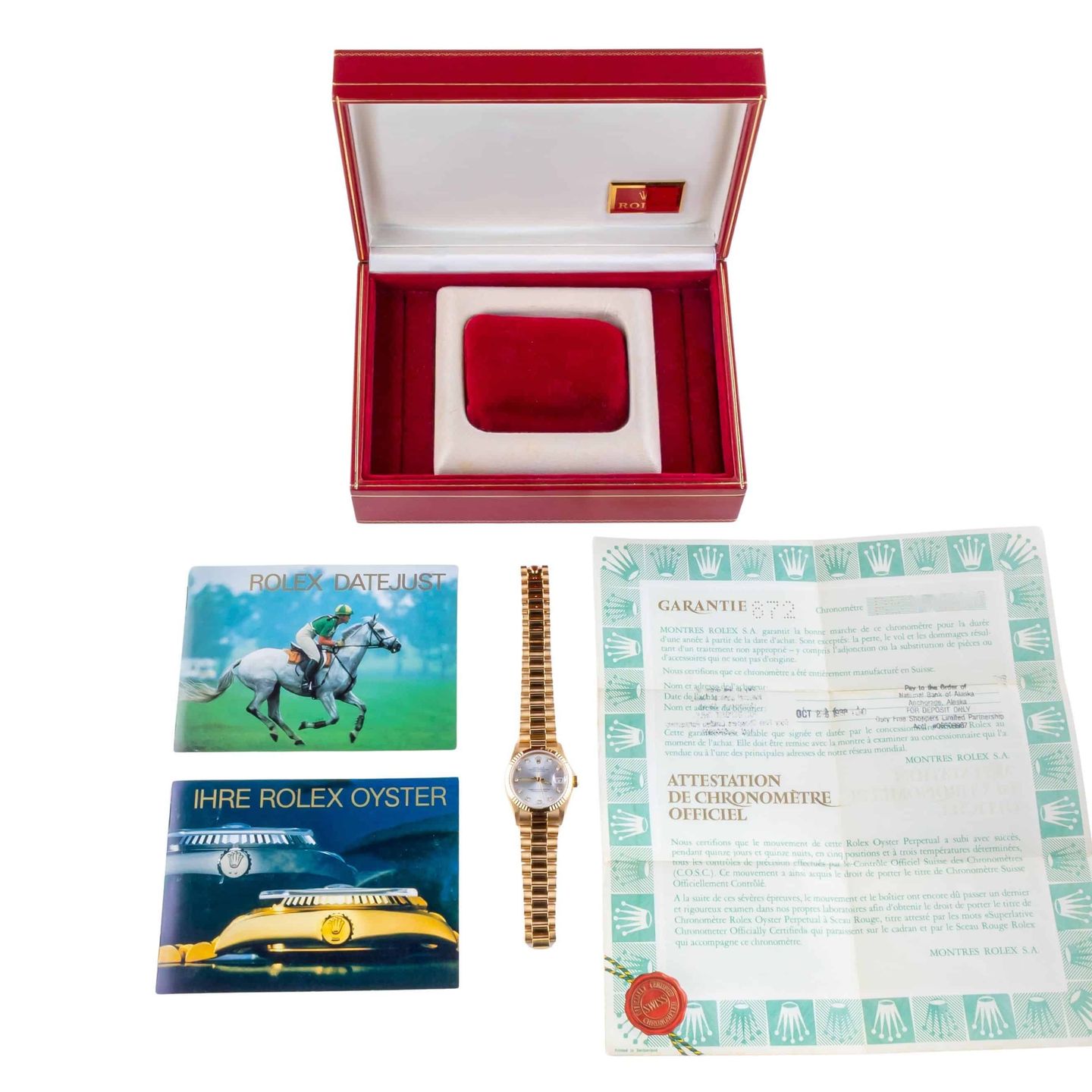 Rolex Datejust 31 68278 (1988) - Silver dial 31 mm Yellow Gold case (8/8)
