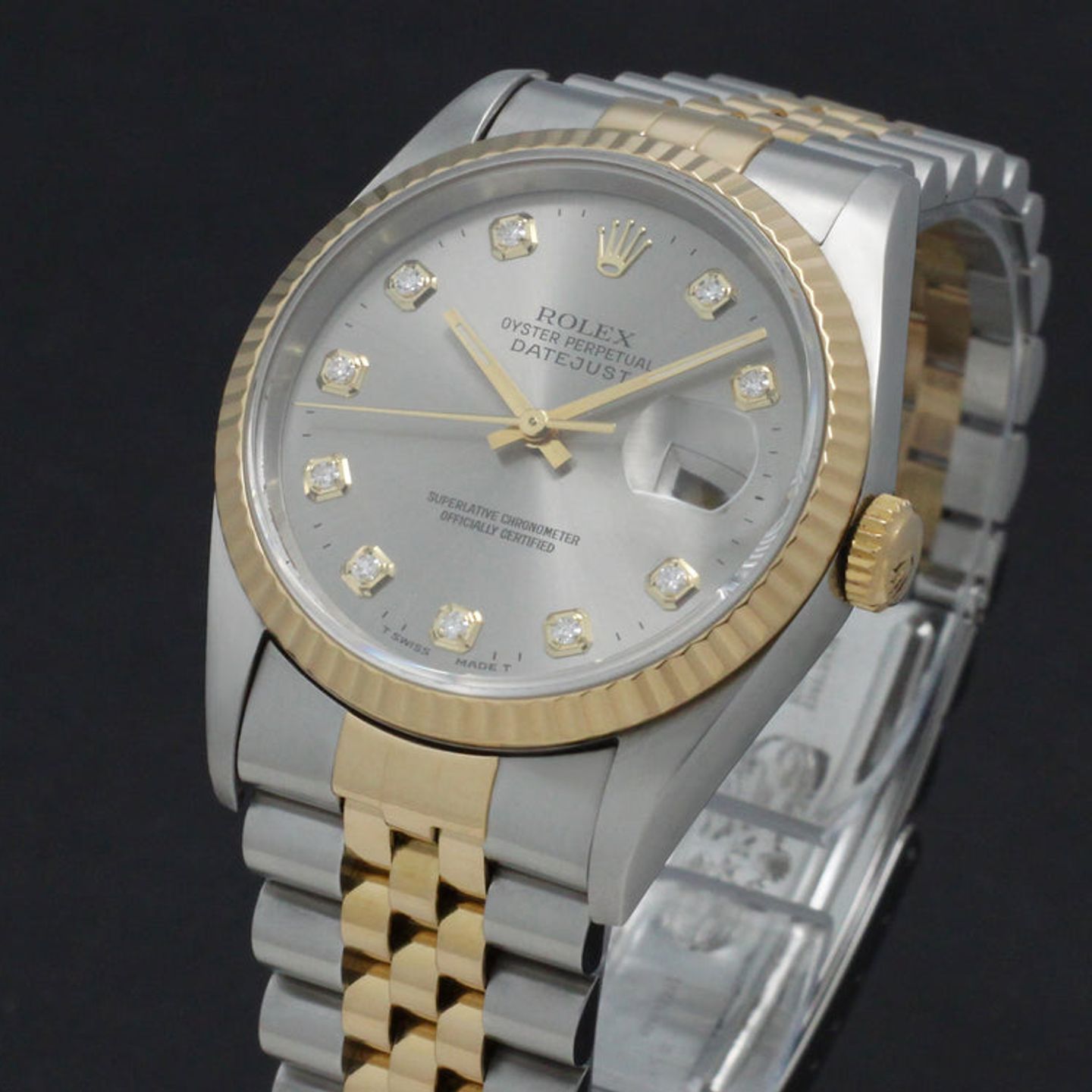 Rolex Datejust 36 16233 (1997) - Grey dial 36 mm Gold/Steel case (7/7)