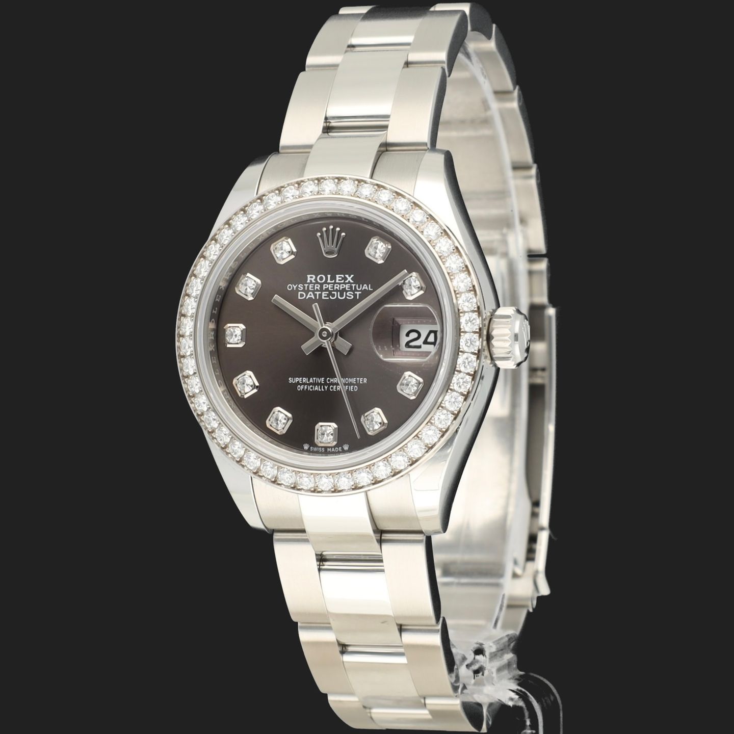 Rolex Lady-Datejust 279384RBR (2023) - Grijs wijzerplaat 28mm Staal (1/8)