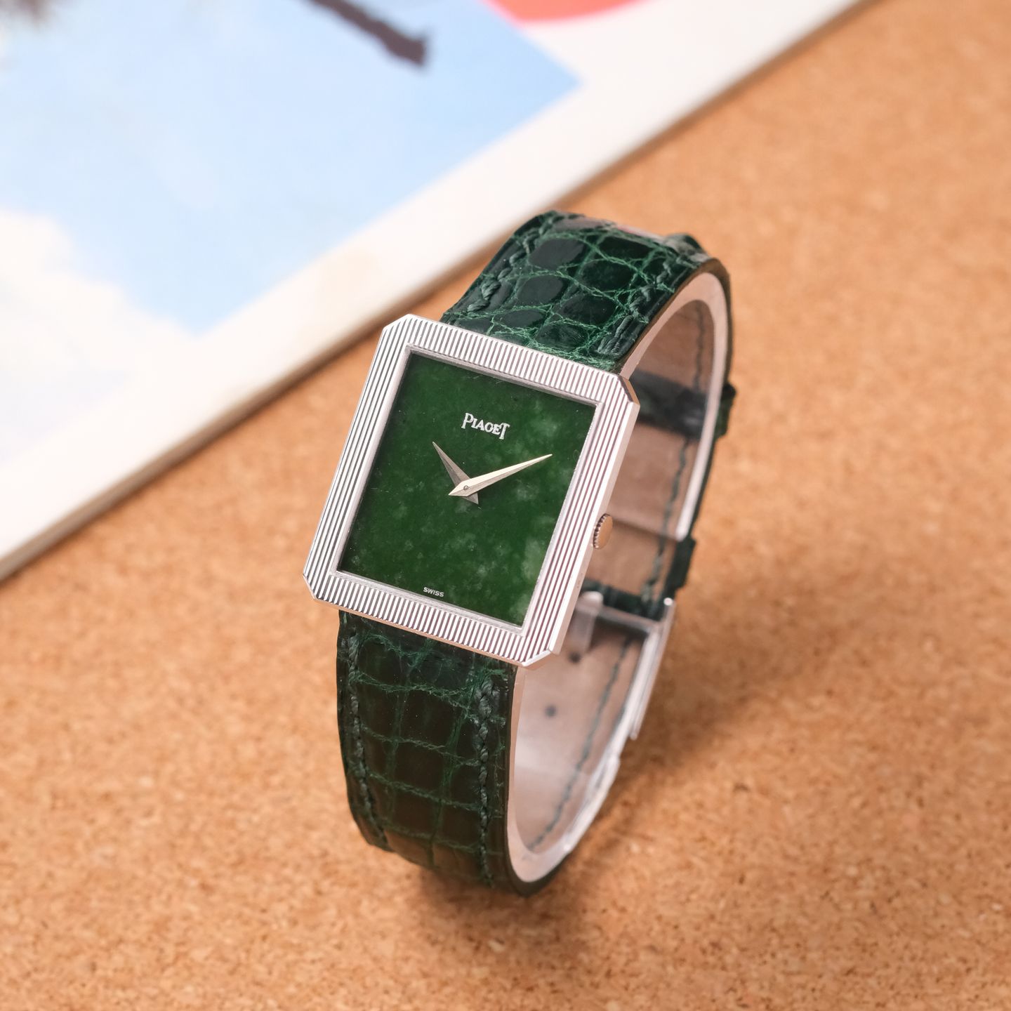 Piaget Protocole 9154 (1975) - Green dial 28 mm White Gold case (5/16)