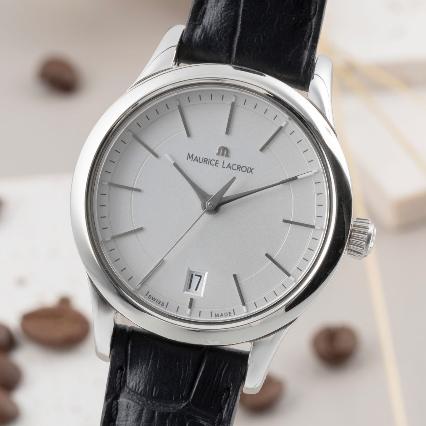 Maurice Lacroix Les Classiques Date LC1026-SS001-130 (Unknown (random serial)) - Silver dial 33 mm Steel case (3/8)