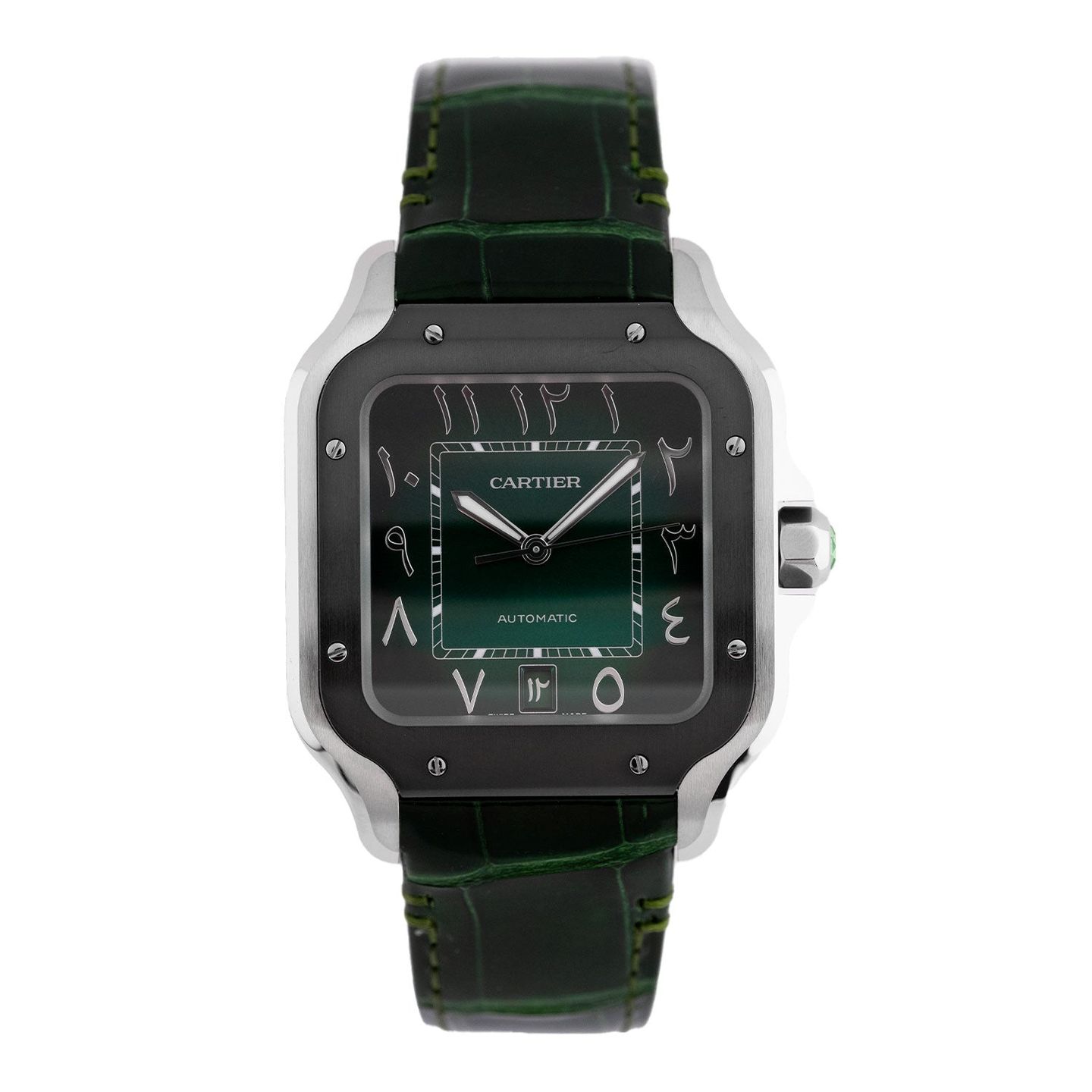 Cartier Santos WSSA0055 (2023) - Green dial 40 mm Steel case (1/4)