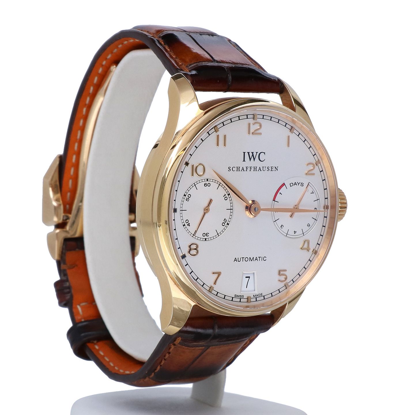 IWC Portuguese Automatic IW500101 (2006) - Silver dial 42 mm Rose Gold case (6/8)
