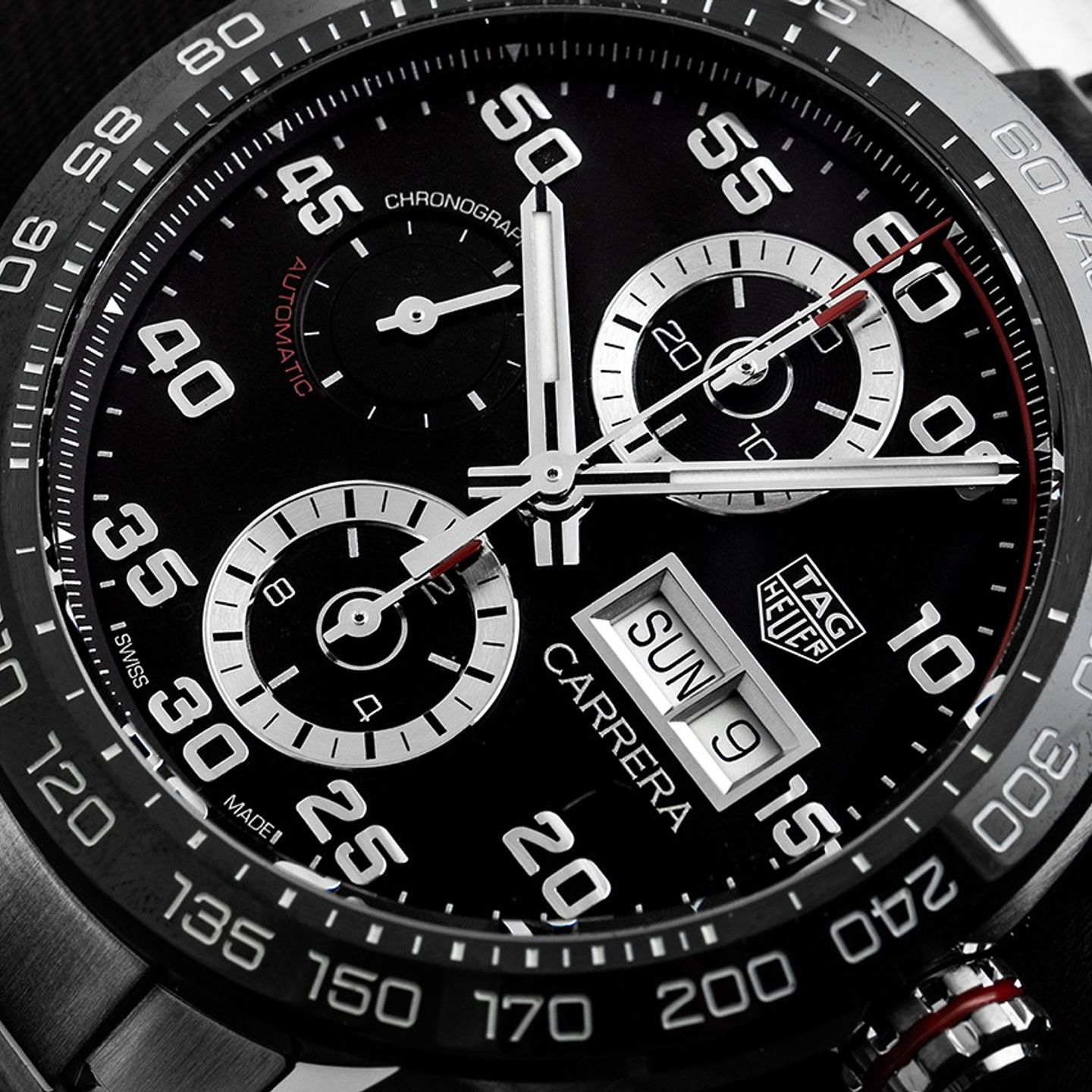 TAG Heuer Carrera Calibre 16 CBN2A1AA.BA0643 (2026) - Black dial 44 mm Steel case (3/8)