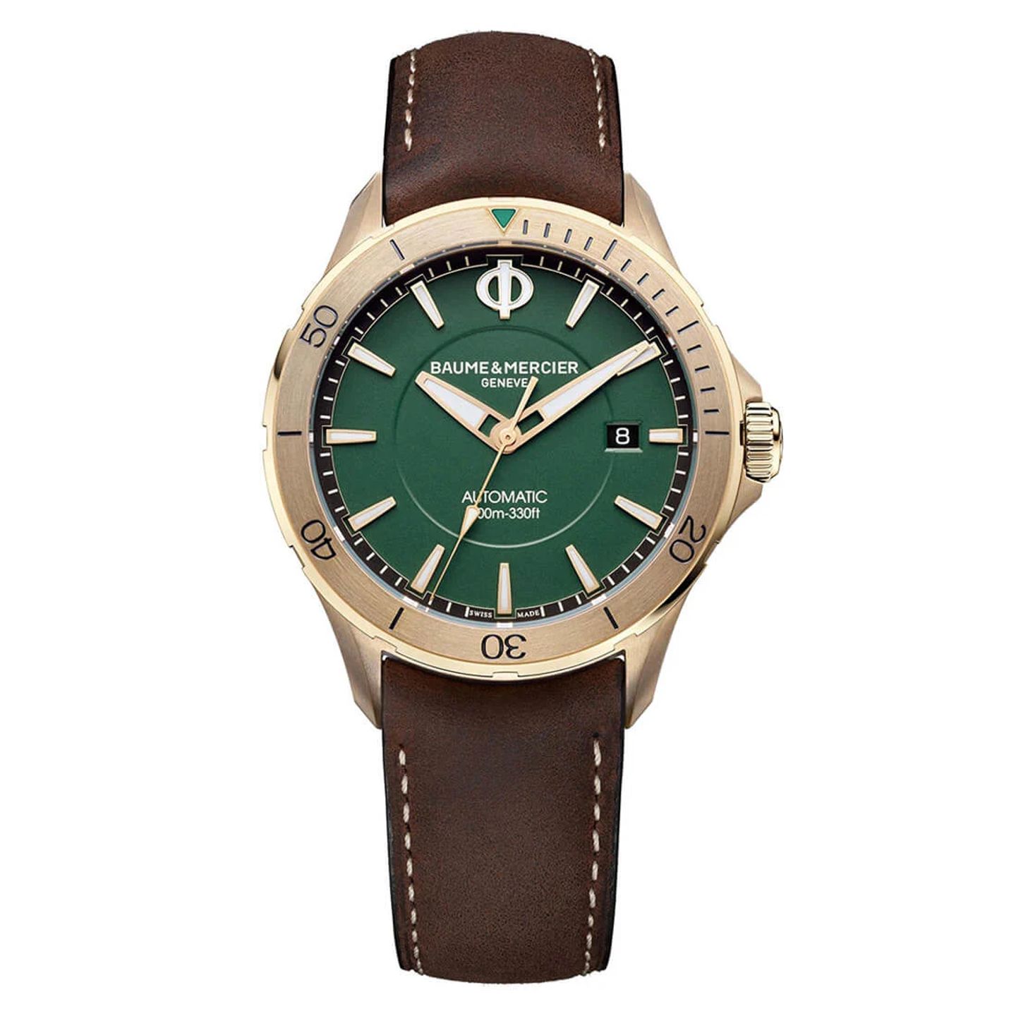 Baume & Mercier Clifton M0A10503 (2023) - Groen wijzerplaat 42mm Brons (3/3)