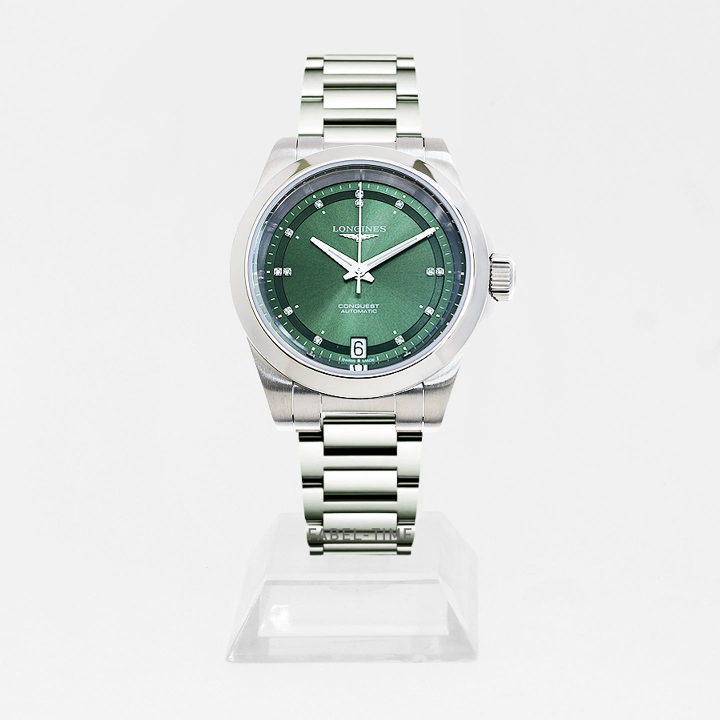 Longines Conquest L3.430.4.07.6 (2024) - Groen wijzerplaat 34mm Staal (1/1)