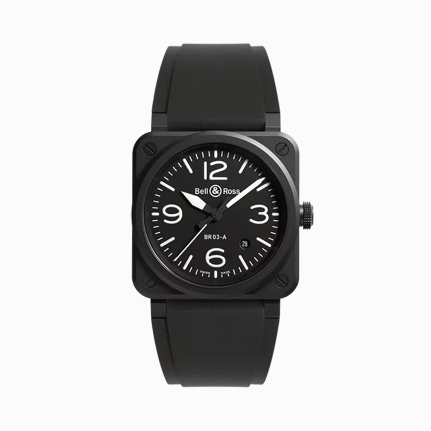 Bell & Ross BR 03 BR03A-BL-CE/SRB (2025) - Zwart wijzerplaat 42mm Keramiek (1/1)