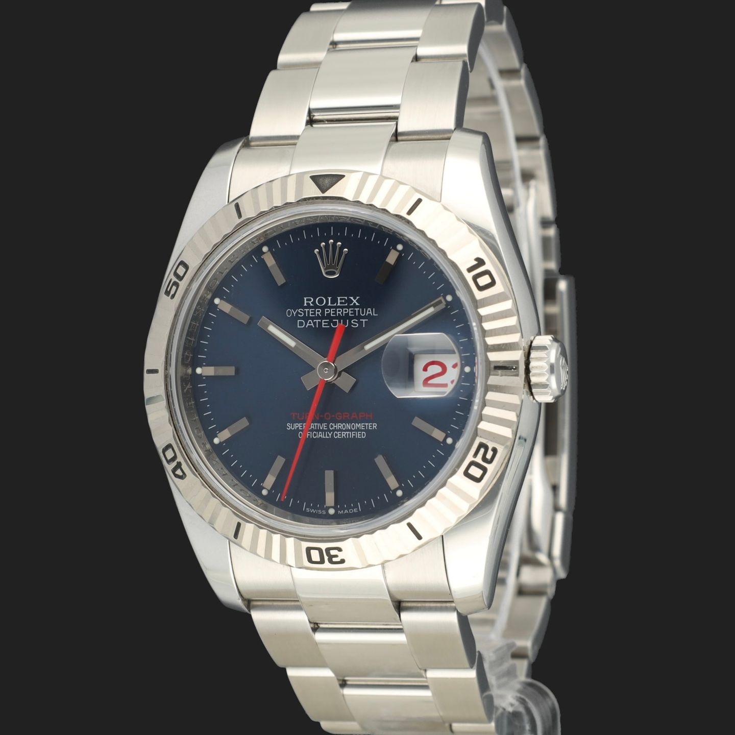 Rolex Datejust Turn-O-Graph 116264 (2009) - Blauw wijzerplaat 36mm Staal (1/8)