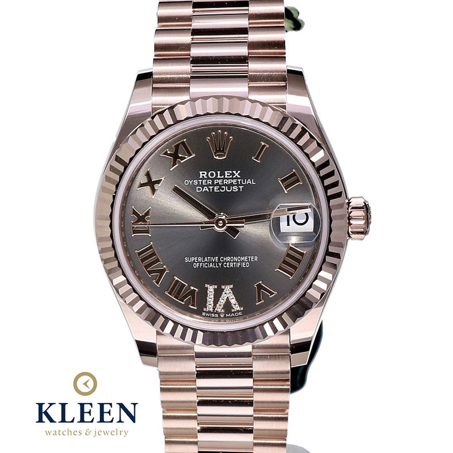 Rolex Datejust 31 278275 (2022) - Grey dial 31 mm Rose Gold case (1/8)