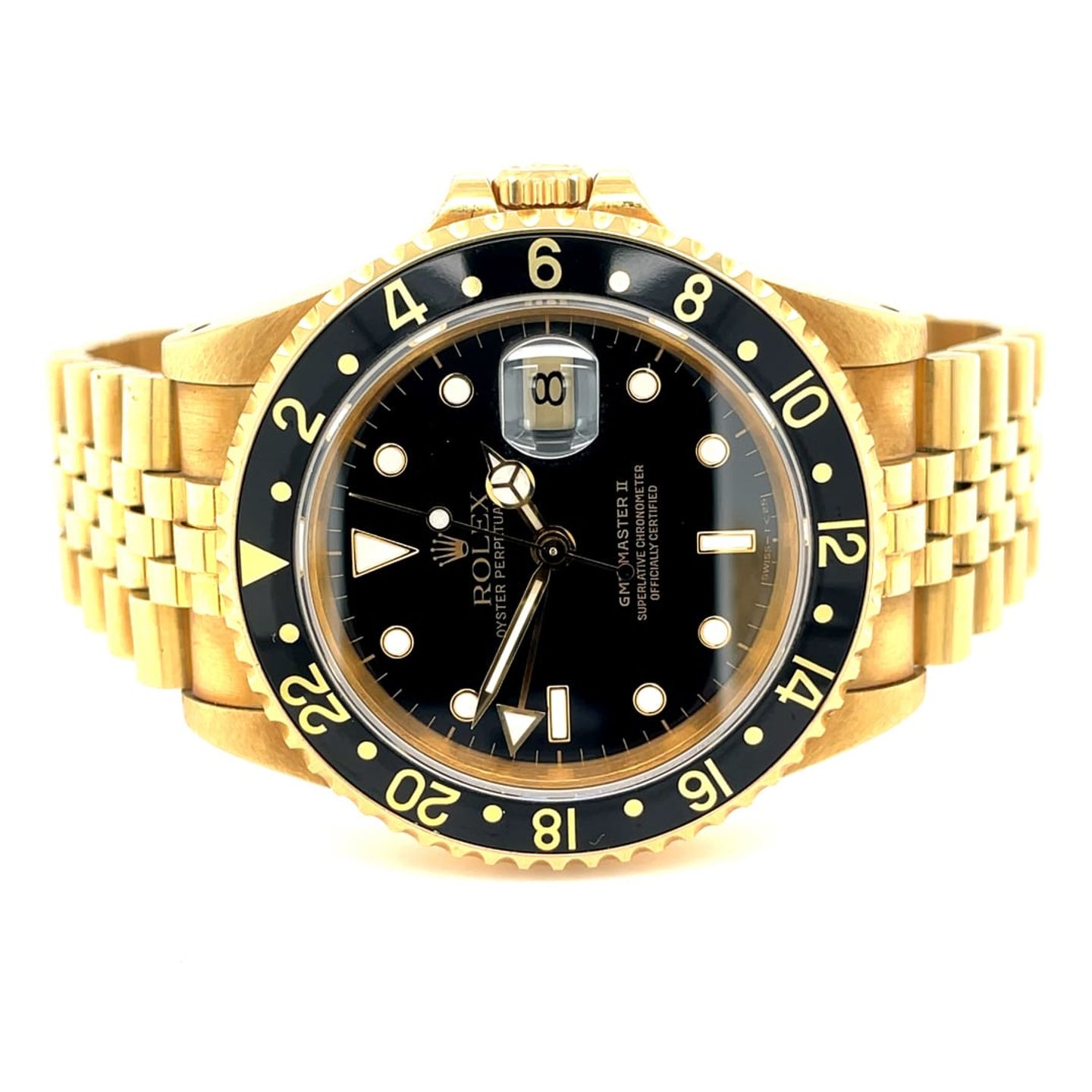 Rolex GMT-Master II 16718 (1991) - Black dial 40 mm Yellow Gold case (1/8)