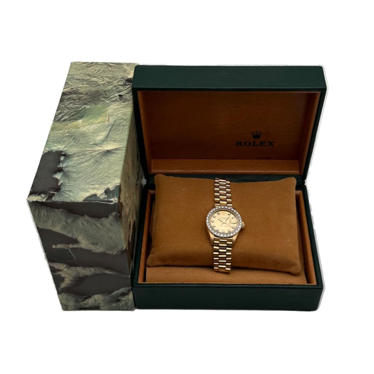 Rolex Lady-Datejust 6913 (1979) - Champagne wijzerplaat 26mm Geelgoud (5/5)