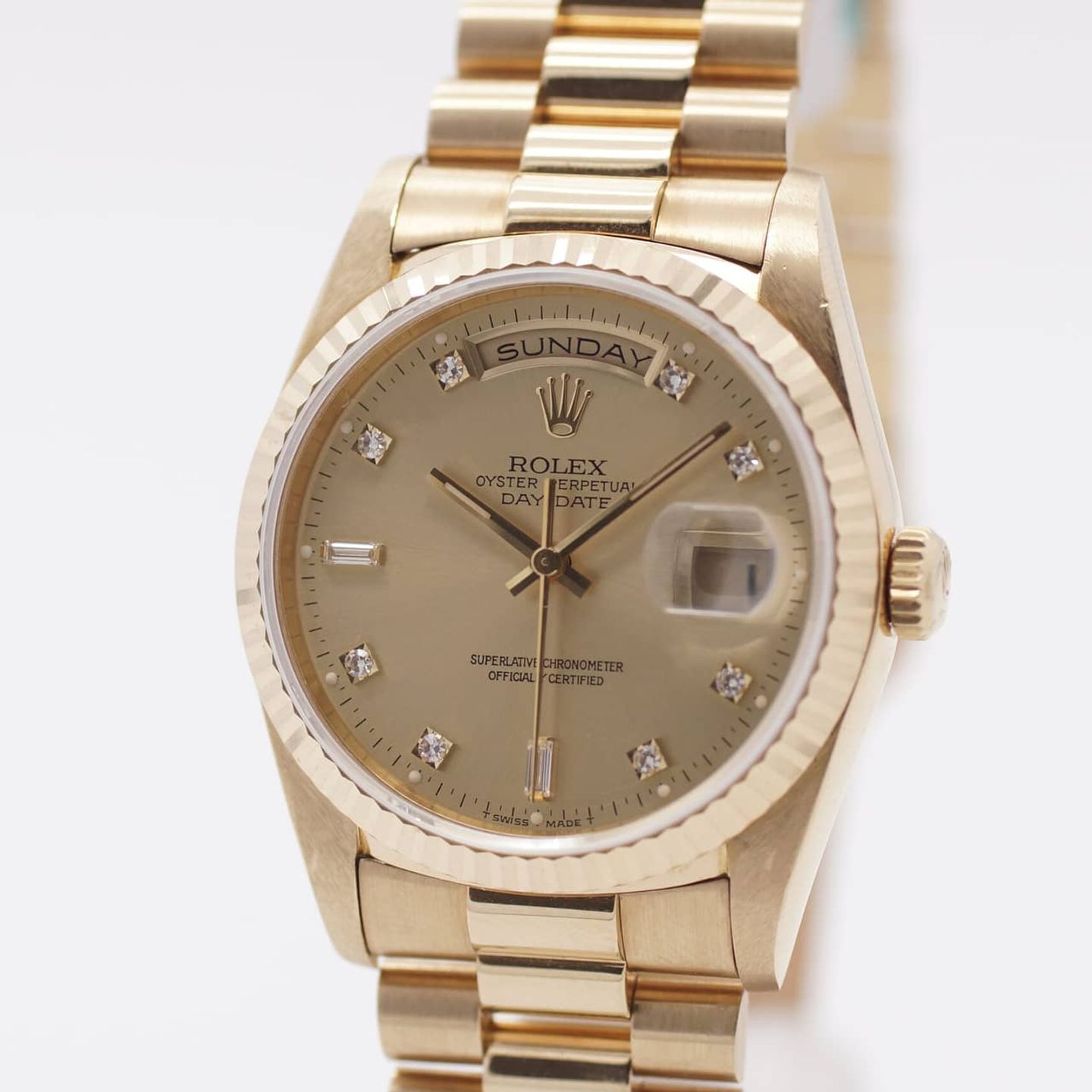 Rolex Day-Date 36 18238 (1992) - Gold dial 36 mm Yellow Gold case (3/8)