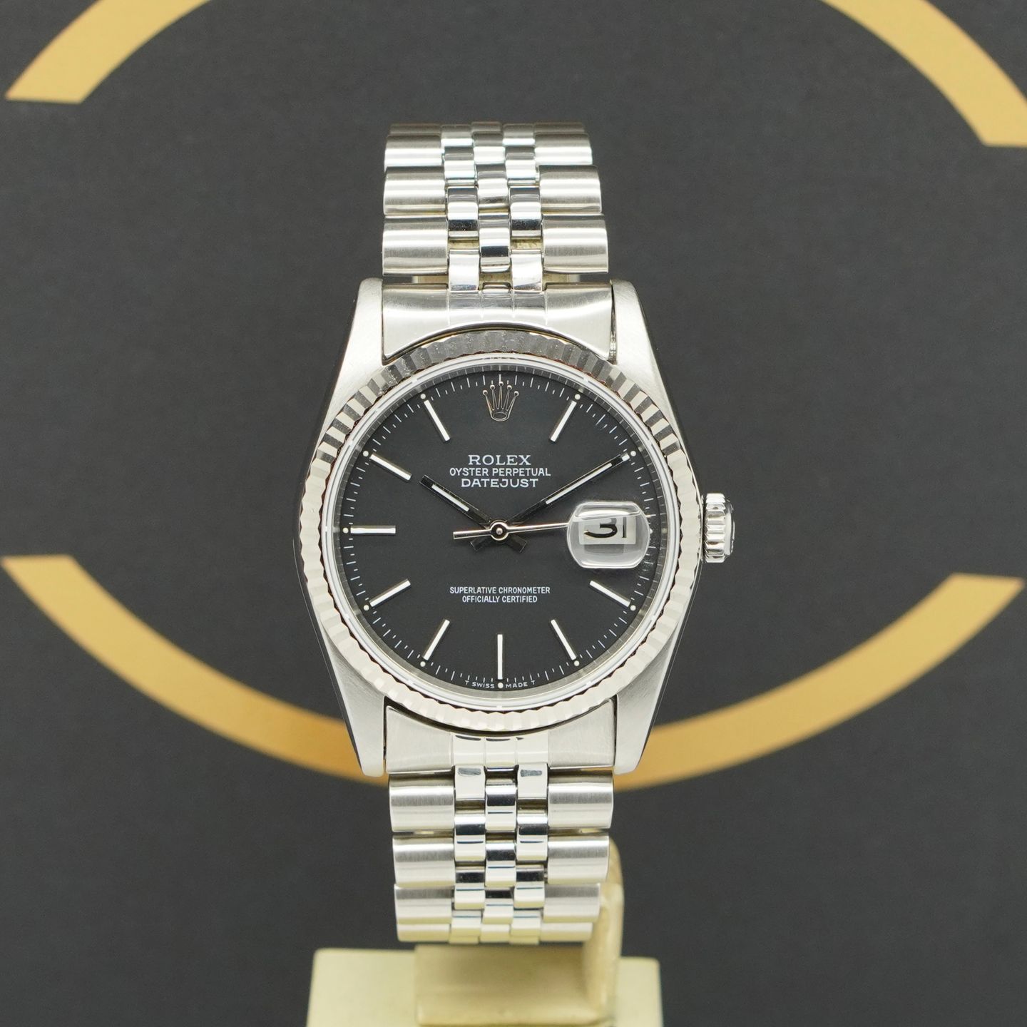 Rolex Datejust 36 16234 (1989) - Zwart wijzerplaat 36mm Staal (1/7)