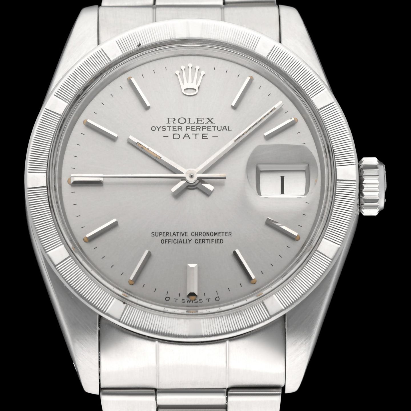Rolex Oyster Perpetual Date 1501 (1974) - Zilver wijzerplaat 34mm Staal (1/7)