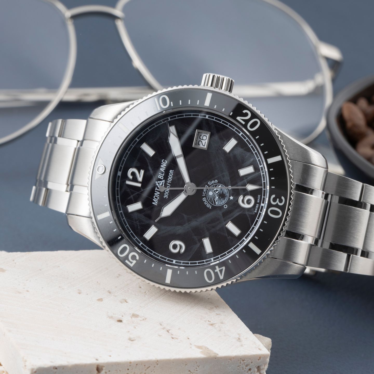 Montblanc 1858 MB129371  7578 (Onbekend (willekeurig serienummer)) - Zwart wijzerplaat 42mm Staal (2/8)