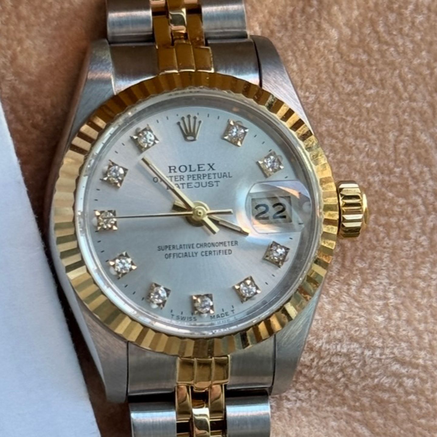 Rolex Lady-Datejust 69173 (1989) - Silver dial 26 mm Gold/Steel case (2/8)