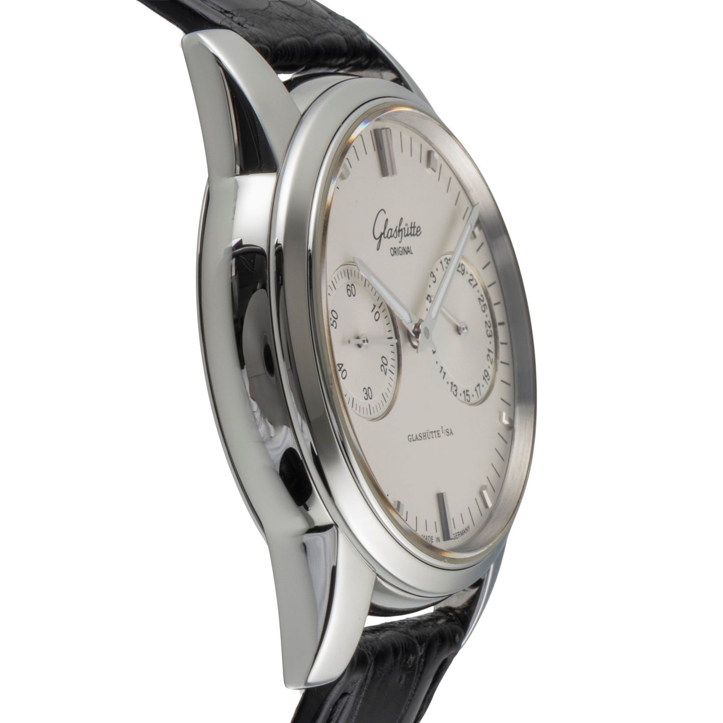 Glashütte Original Senator Hand Date 1-39-58-02-02-04 (Unknown (random serial)) - Silver dial 40 mm Steel case (7/8)