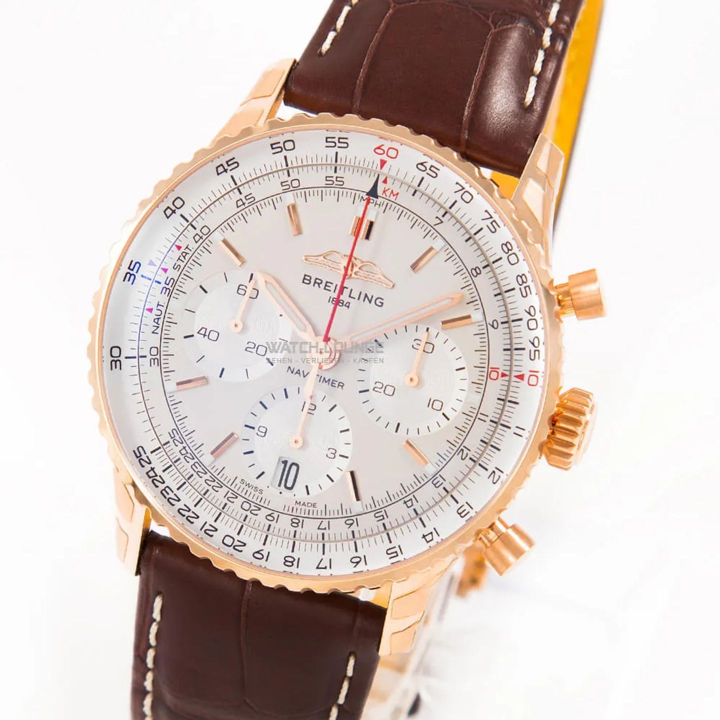 Breitling Navitimer RB0139211G1P1 (2026) - Silver dial 41 mm Red Gold case (1/8)