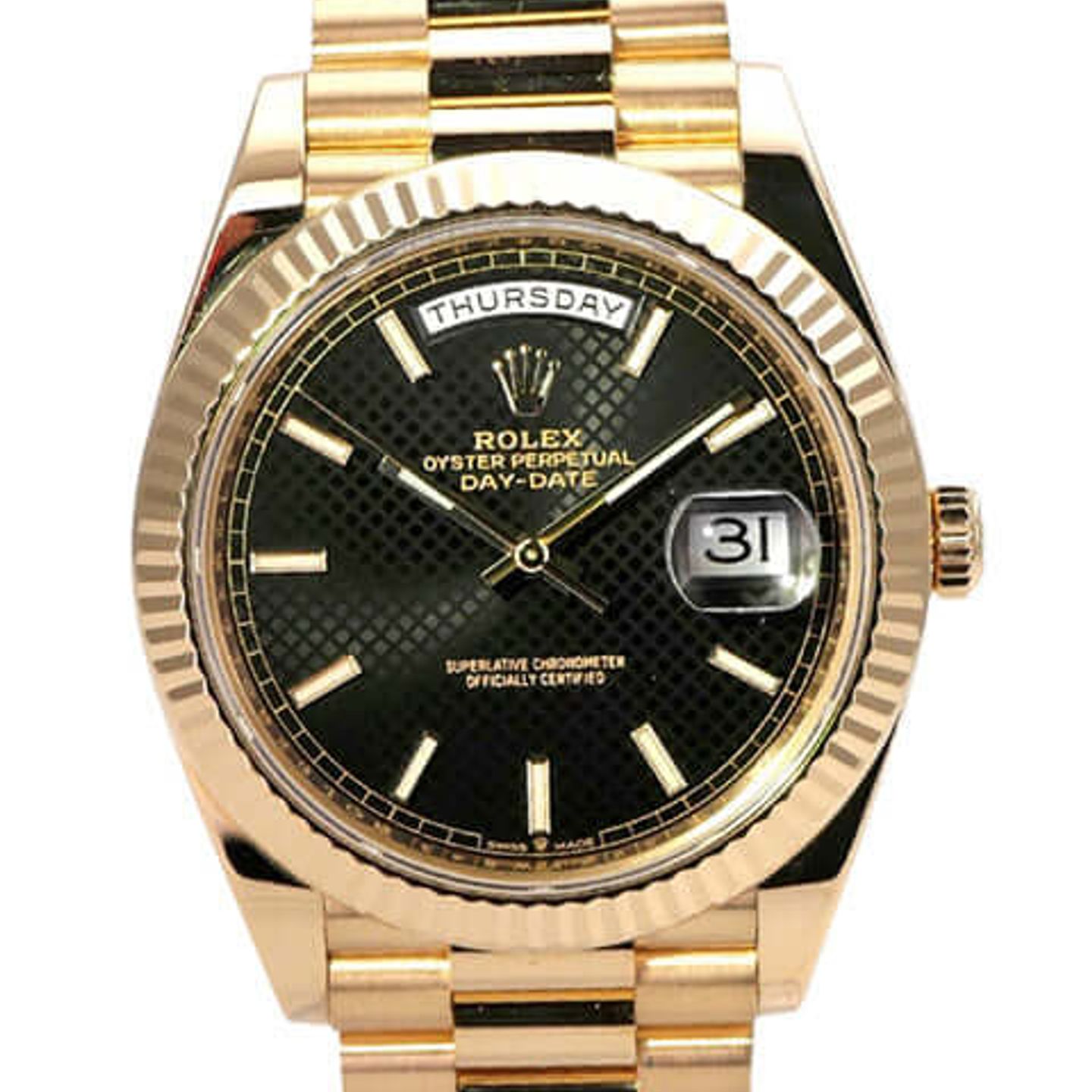 Rolex Day-Date 40 228238 (2022) - Black dial 40 mm Yellow Gold case (1/8)