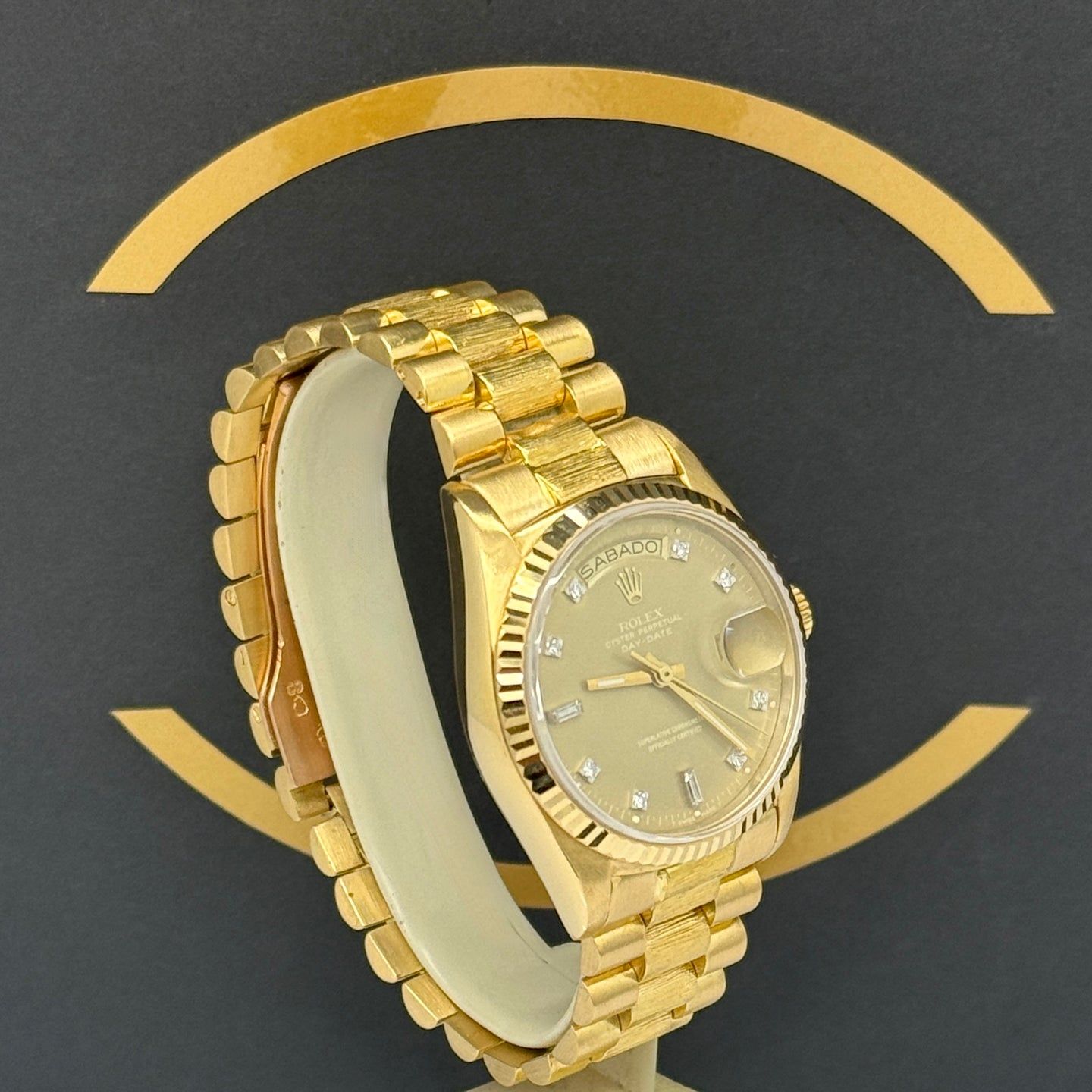 Rolex Day-Date 36 18038 (1987) - Beige dial 36 mm Yellow Gold case (3/7)