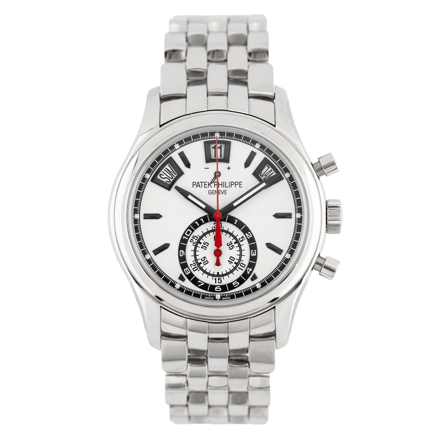 Patek Philippe Annual Calendar Chronograph 5960/1A-001 (2017) - Zilver wijzerplaat 41mm Staal (1/7)