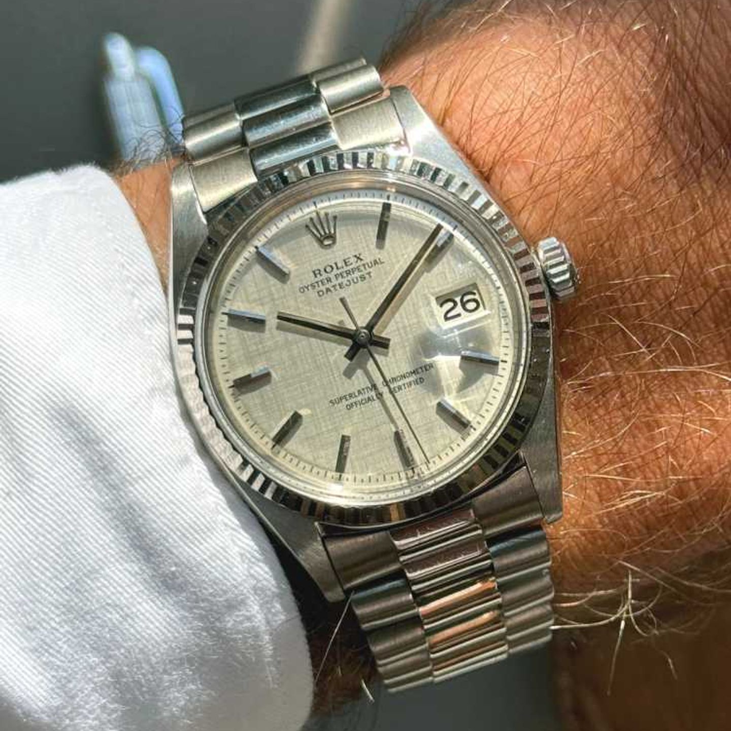 Rolex Datejust 1601/9 (1972) - Silver dial 36 mm White Gold case (2/8)