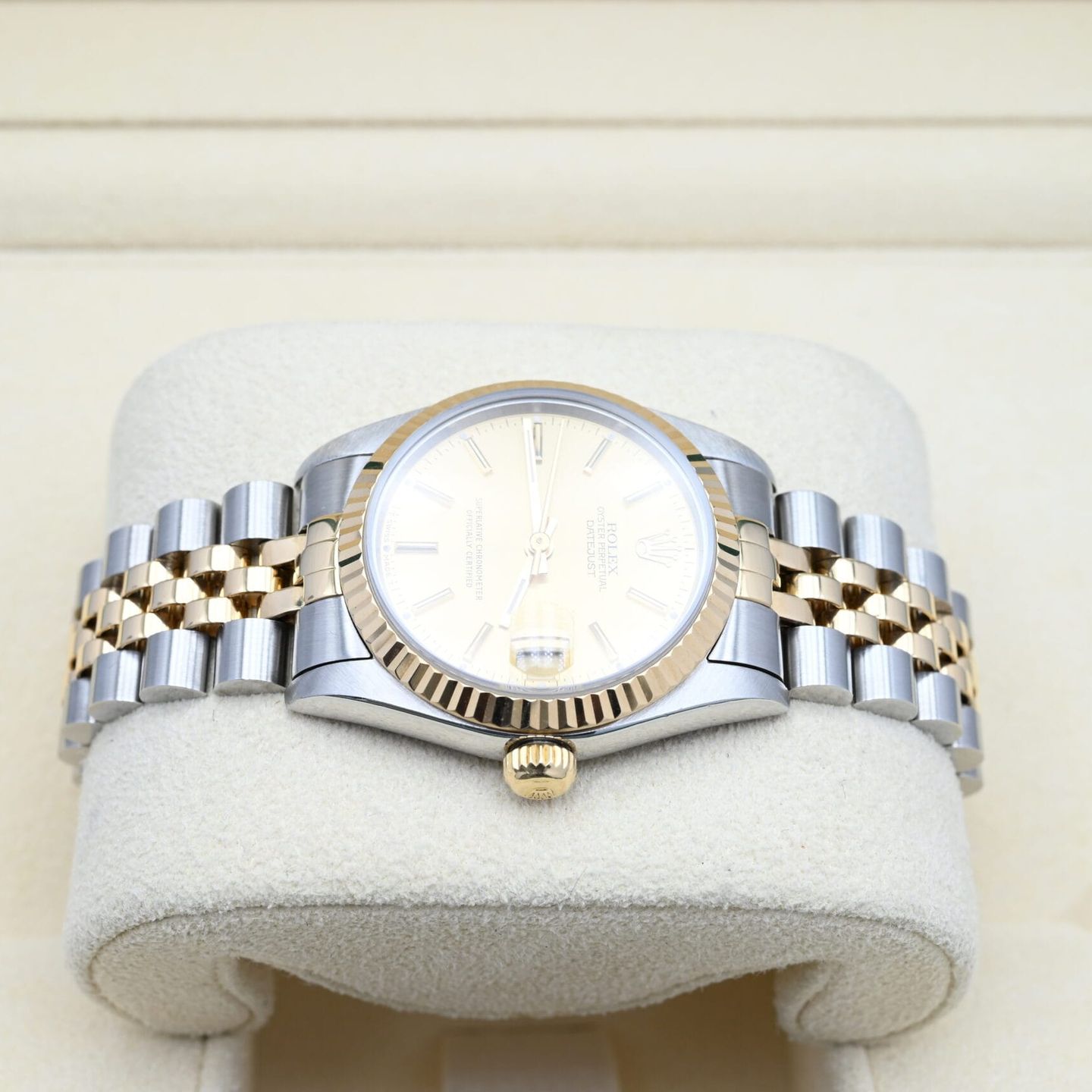 Rolex Datejust 31 68273 (1996) - Champagne wijzerplaat 31mm Goud/Staal (4/7)