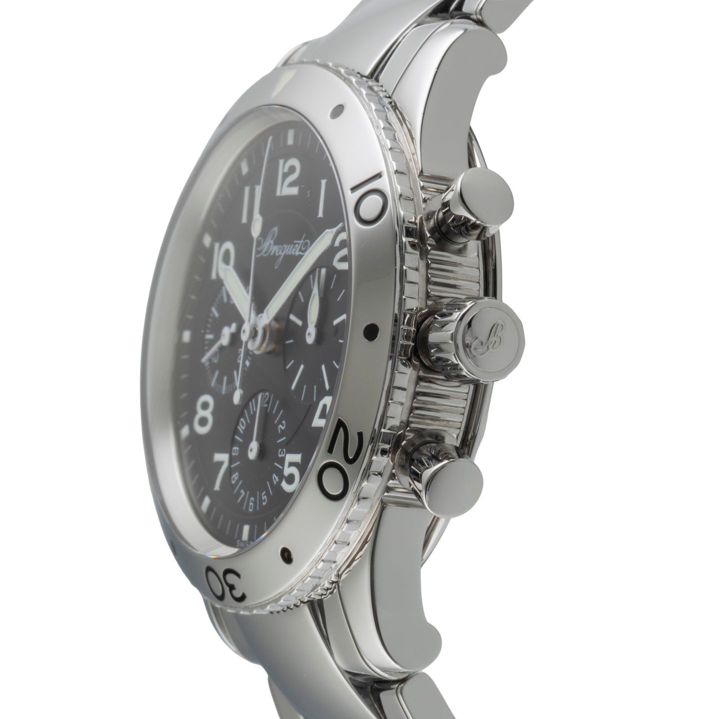 Breguet Type XX - XXI - XXII 3800 / ST 92 S W 9 (Unknown (random serial)) - Black dial 38 mm Steel case (6/8)
