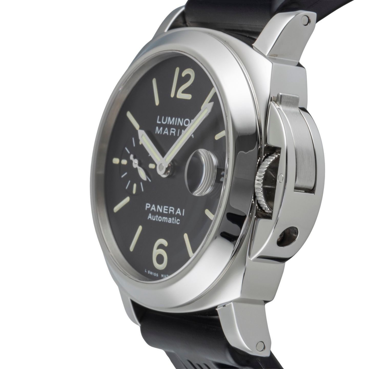 Panerai Luminor Marina Automatic PAM00104 (Unknown (random serial)) - Black dial 44 mm Steel case (6/8)