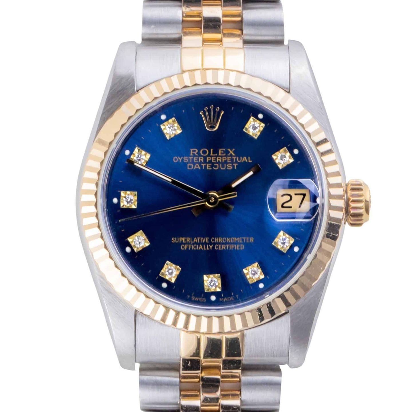 Rolex Datejust 31 68273 (1988) - Blue dial 31 mm Gold/Steel case (3/8)