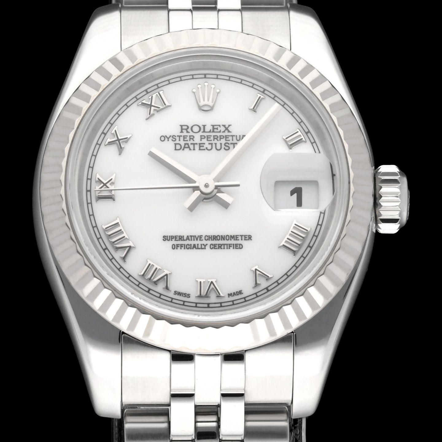 Rolex Lady-Datejust 179174 (2006) - White dial 26 mm Steel case (1/8)