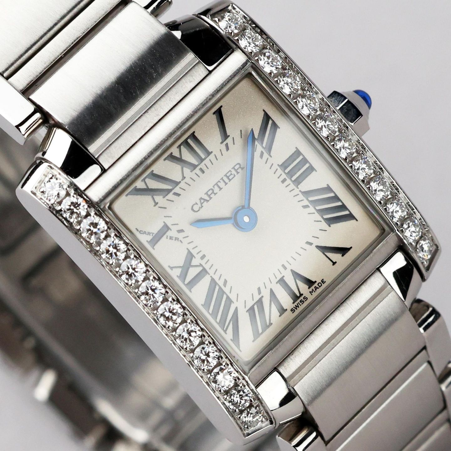 Cartier Tank Française W4TA0008 (2019) - White dial 25 mm Steel case (4/8)