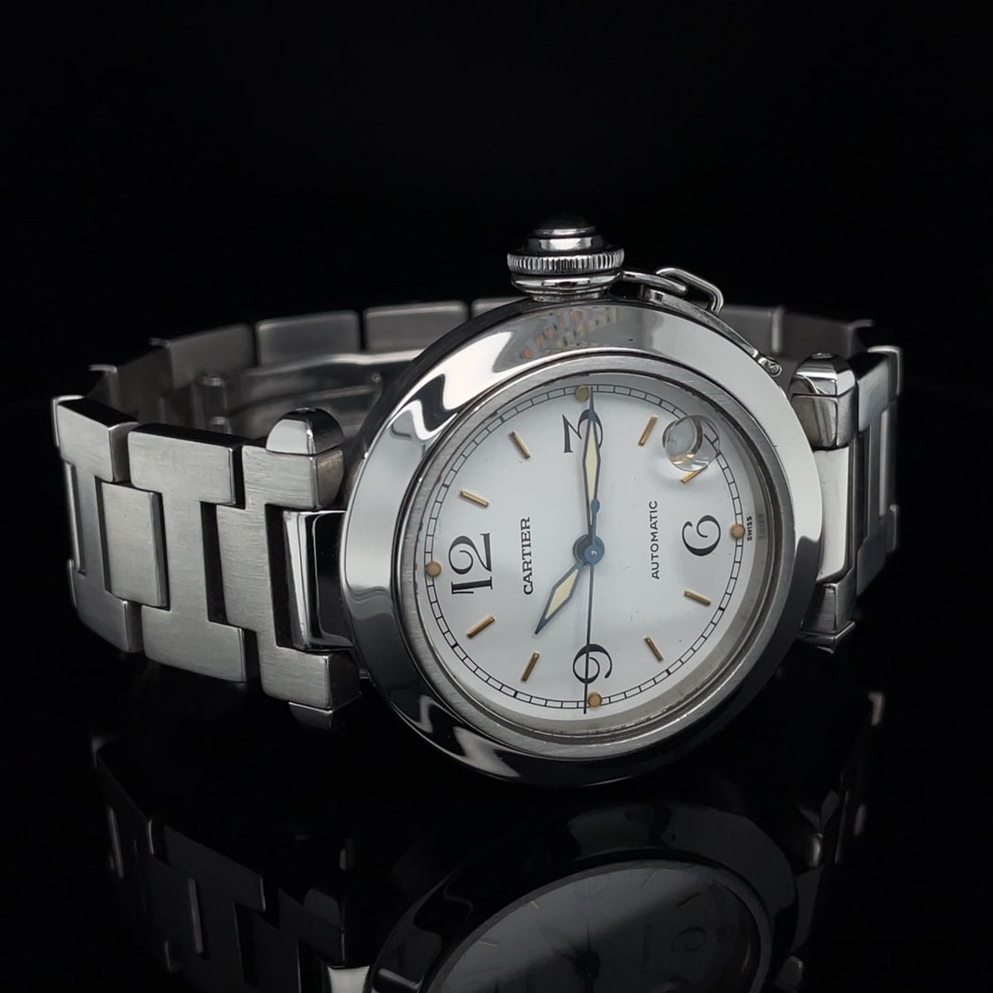 Cartier Pasha C 1031 (Unknown (random serial)) - 35 mm Steel case (2/8)