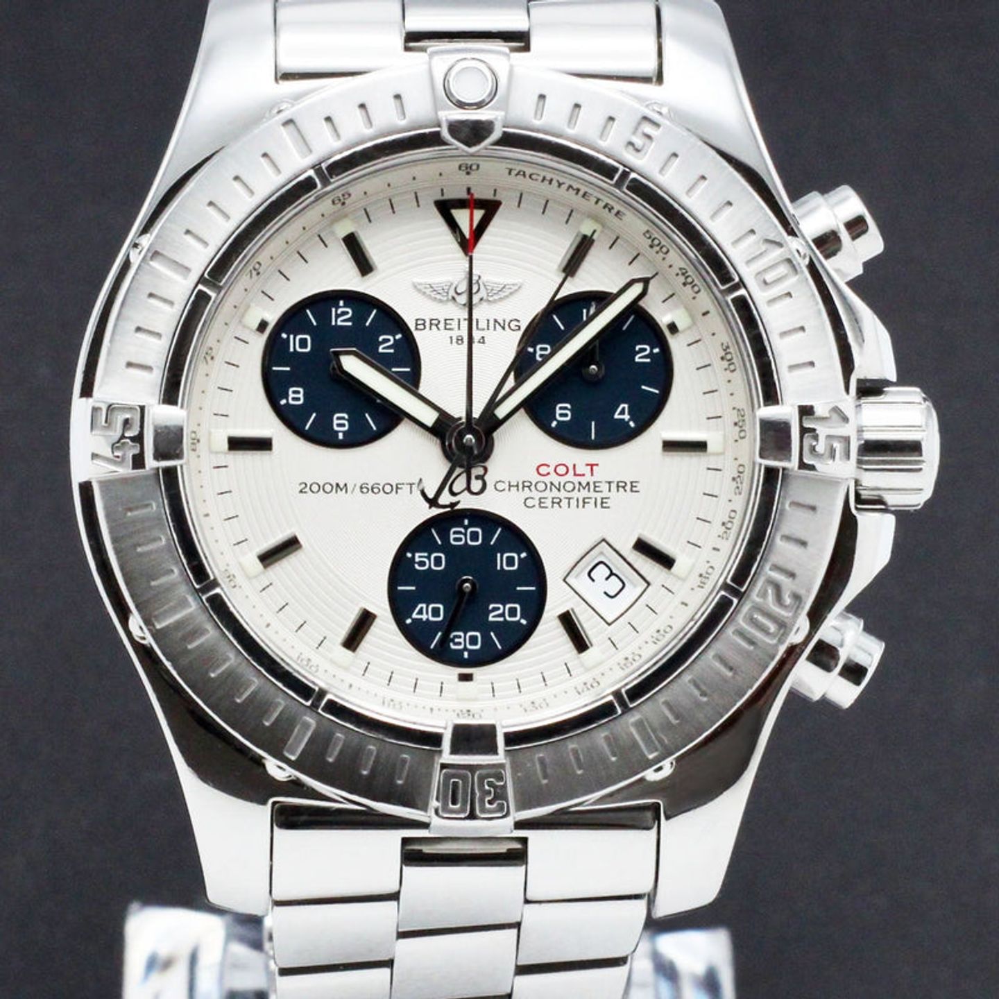 Breitling Colt Chronograph A73380 (2008) - Silver dial 41 mm Steel case (1/7)
