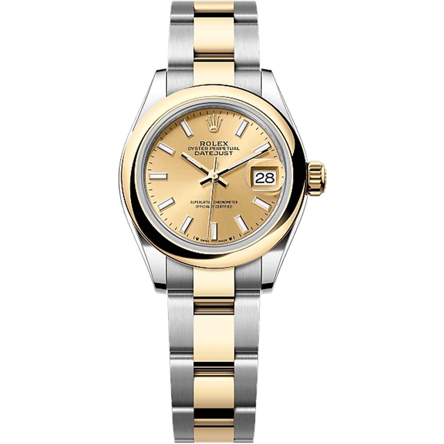 Rolex Lady-Datejust 279163 (2025) - Champagne dial 28 mm Gold/Steel case (1/1)