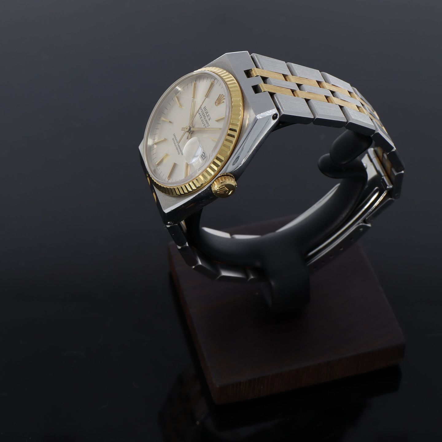 Rolex Datejust Oysterquartz 17013 (1987) - Champagne dial 42 mm Gold/Steel case (4/8)