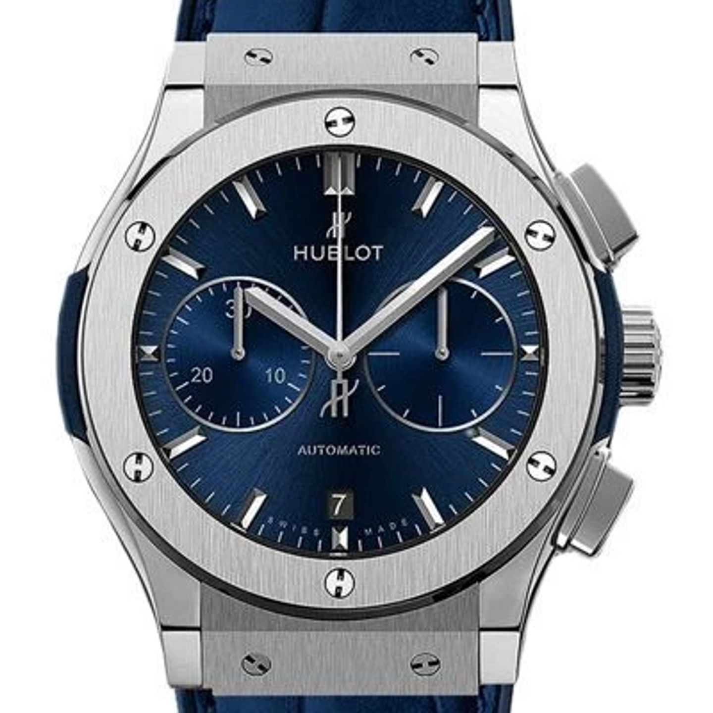 Hublot Classic Fusion Chronograph 541.NX.7170.LR (2024) - Blauw wijzerplaat 42mm Titanium (1/2)