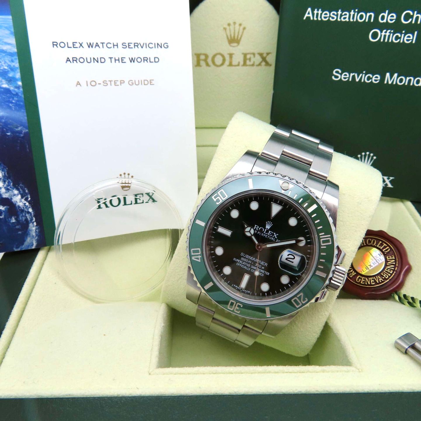Rolex Submariner Date 116610LV (2011) - Green dial 40 mm Steel case (8/8)
