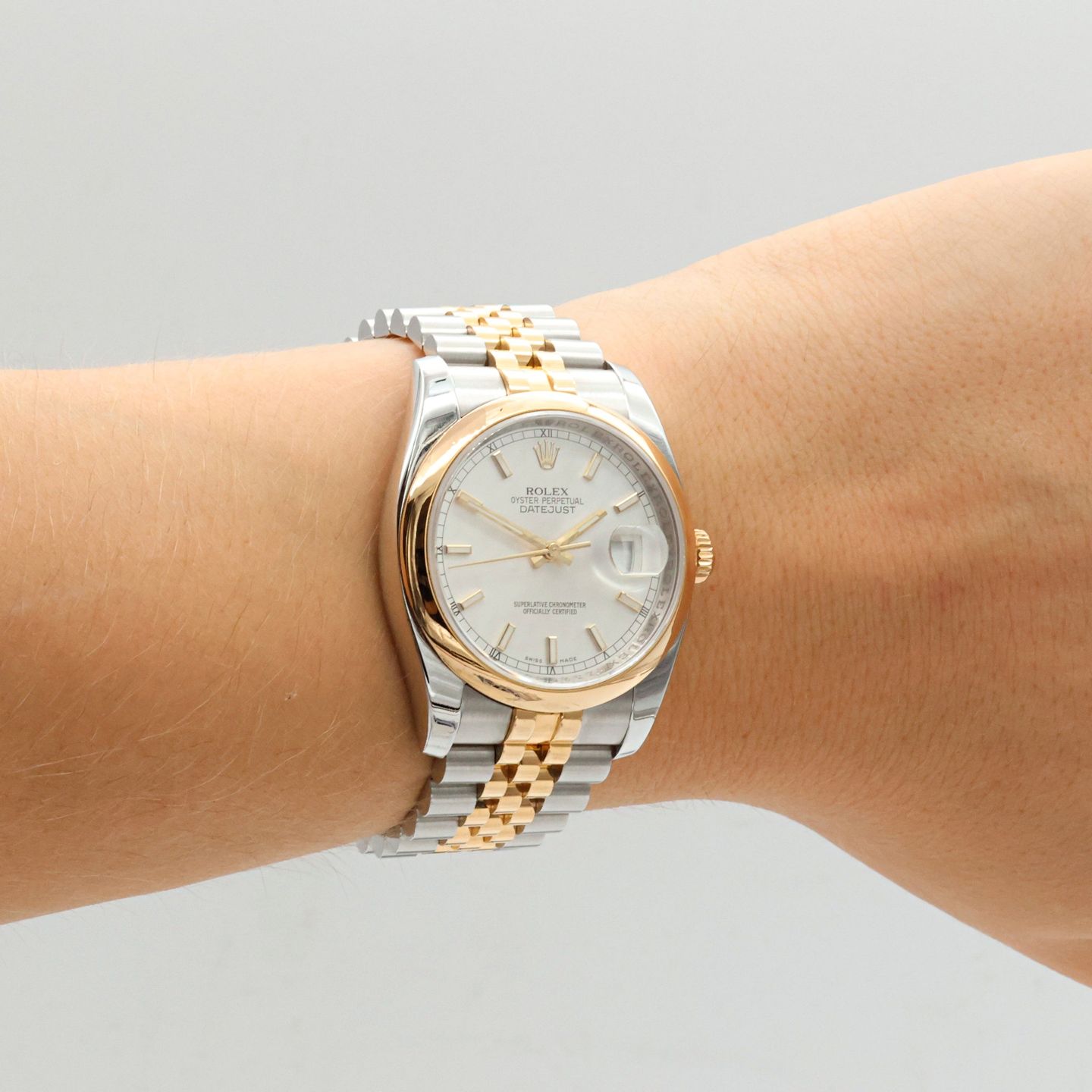 Rolex Datejust 36 116203 (Unknown (random serial)) - Silver dial 36 mm Gold/Steel case (7/8)