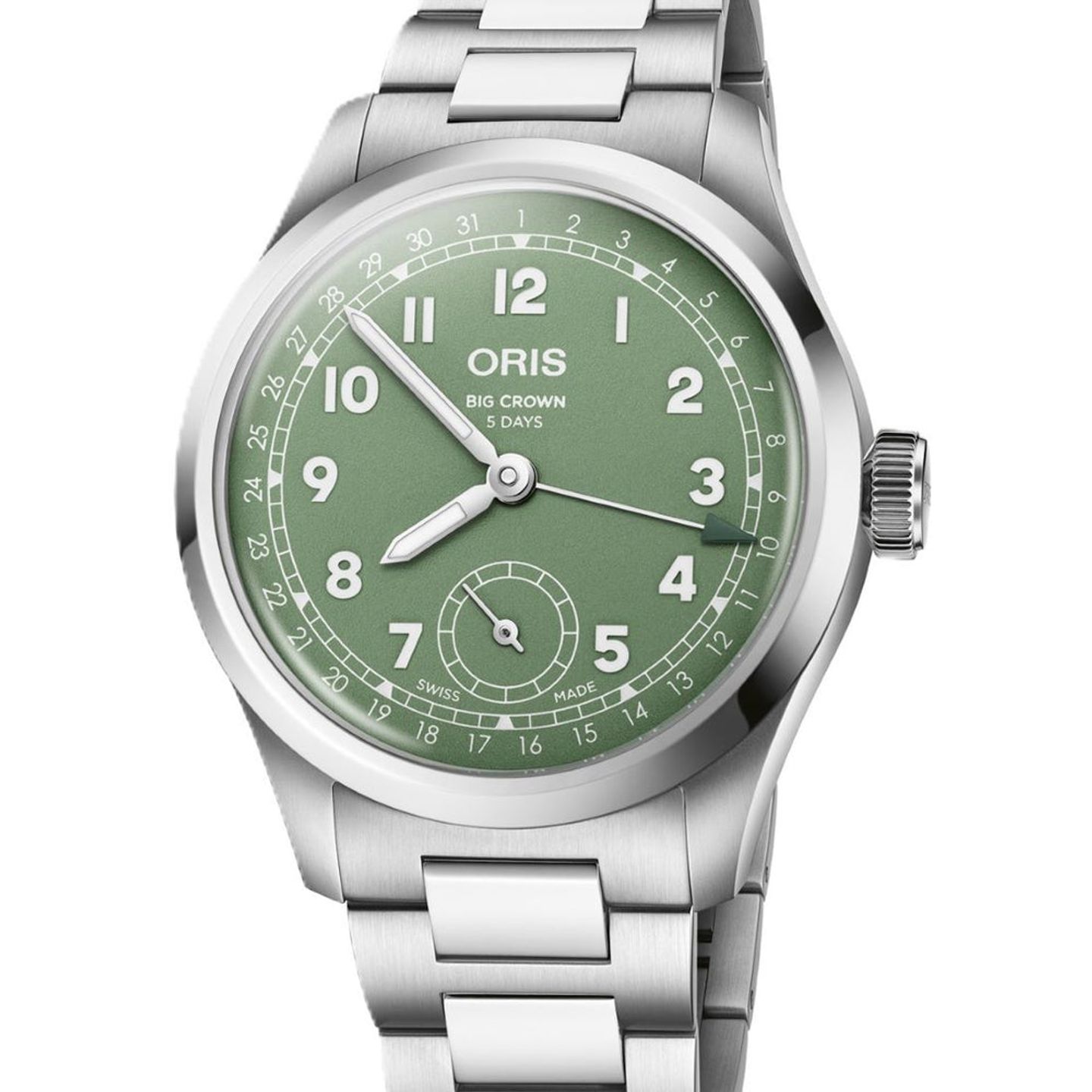Oris Big Crown Pointer Date 01 403 7799 4067-07 8 20 06 (2026) - Groen wijzerplaat 40mm Staal (1/1)