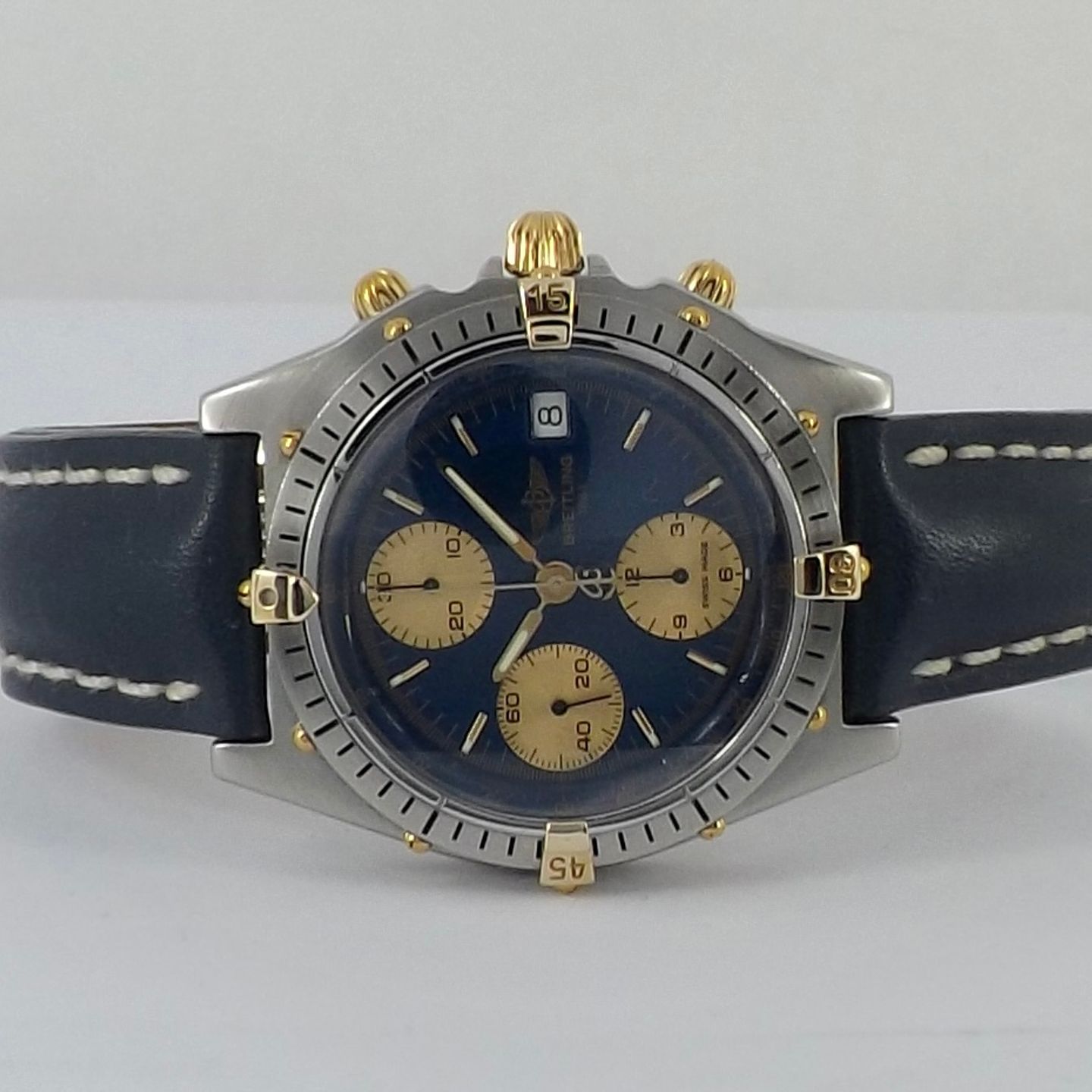 Breitling Chronomat B13047 (1990) - Blue dial 39 mm Steel case (2/8)