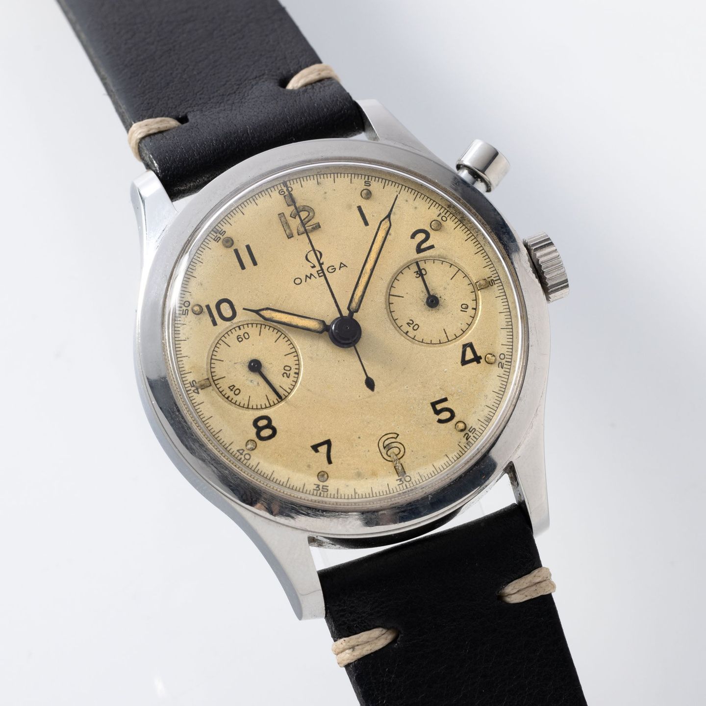 Omega Vintage 6W/16 (Onbekend (willekeurig serienummer)) - Geel wijzerplaat 38mm Staal (4/7)