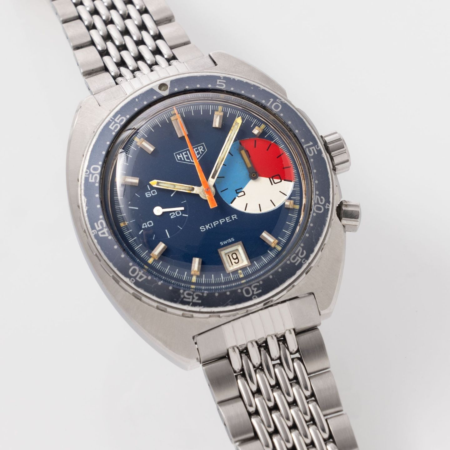 Heuer Vintage 73463 (1970) - Blauw wijzerplaat 42mm Staal (3/8)