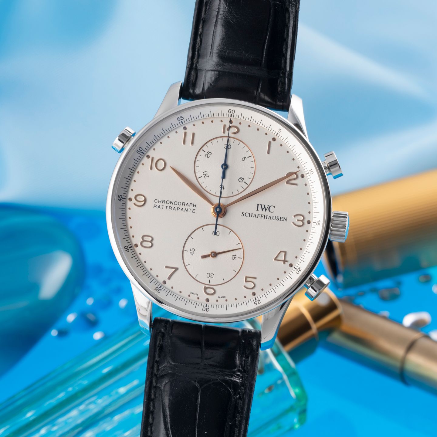 IWC Portuguese Chronograph IW371202 (Onbekend (willekeurig serienummer)) - Zilver wijzerplaat 41mm Staal (3/8)