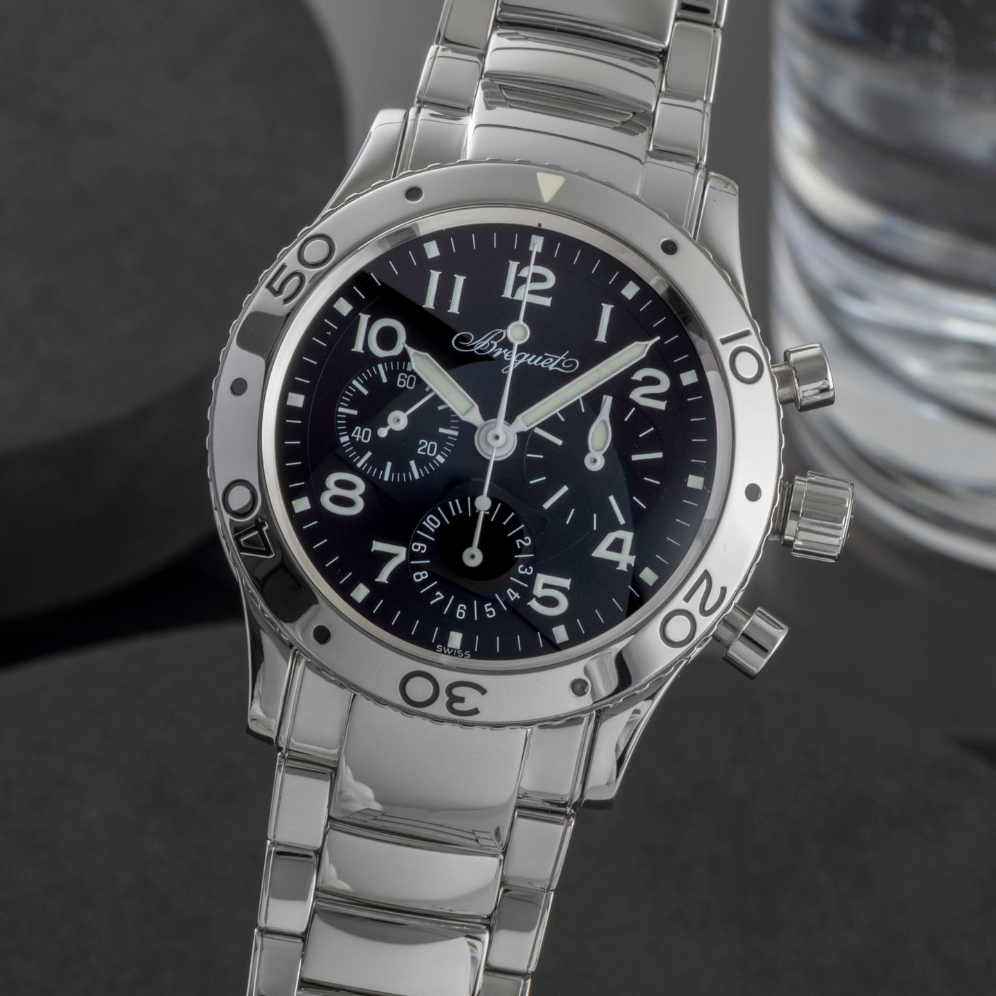Breguet Type XX - XXI - XXII 3800 / ST 92 S W 9 (Unknown (random serial)) - Black dial 39 mm Steel case (3/8)