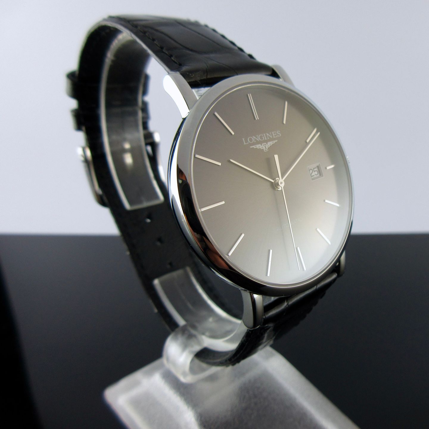 Longines Elegant L4.910.4.72.2 (2024) - Grijs wijzerplaat 39mm Staal (3/8)